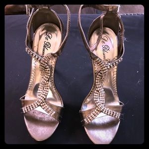 Silver rhinestone stilettos